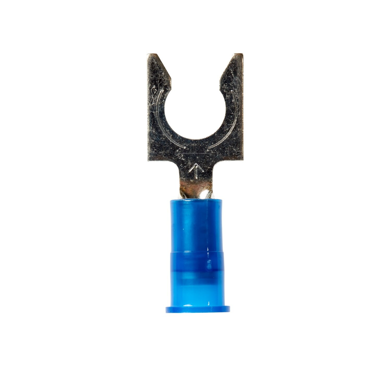 7010398185 - 3M Scotchlok Locking Fork Nylon Insulated, 100/bottle, MNG14-14FLX, spring-like tongue firmly fits around the stud, 500/Case
