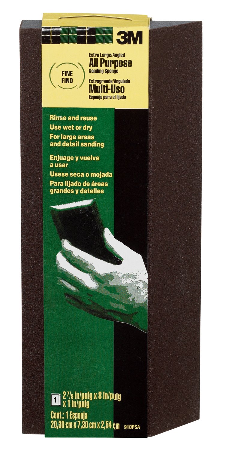 7100101553 - 3M Extra-Large Single Angle All Purpose Sanding Sponge Fine grit, 910PSA-MASS