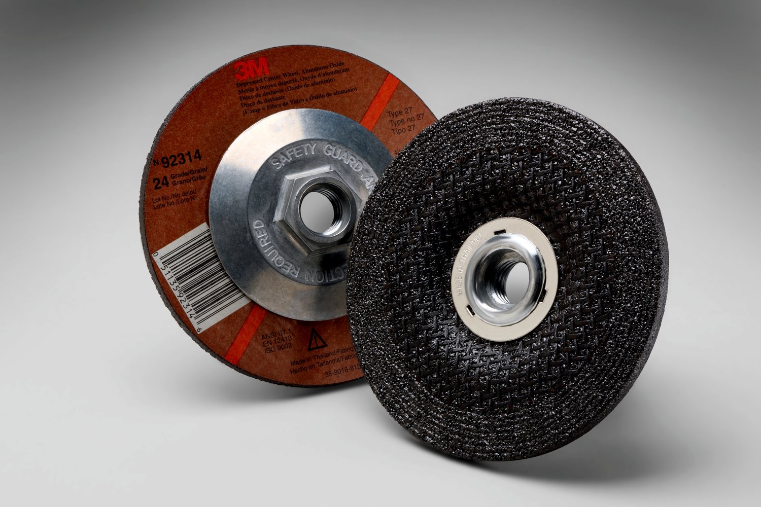7010359908 - 3M General Purpose Depressed Center Wheel, 24, T27, 4-1/2 in x 1/4 in x 5/8 in-11 Internal, 10/Carton, 40 ea/Case