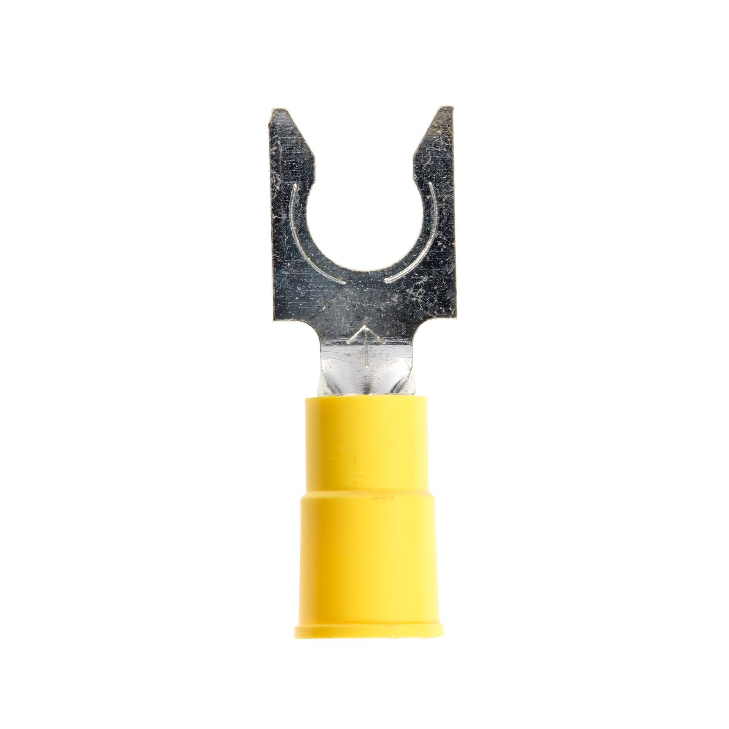7000133367 - 3M Scotchlok Locking Fork Vinyl Insulated, 50/bottle, MV10-14FLX, spring-like tongue firmly fits around the stud, 500/Case