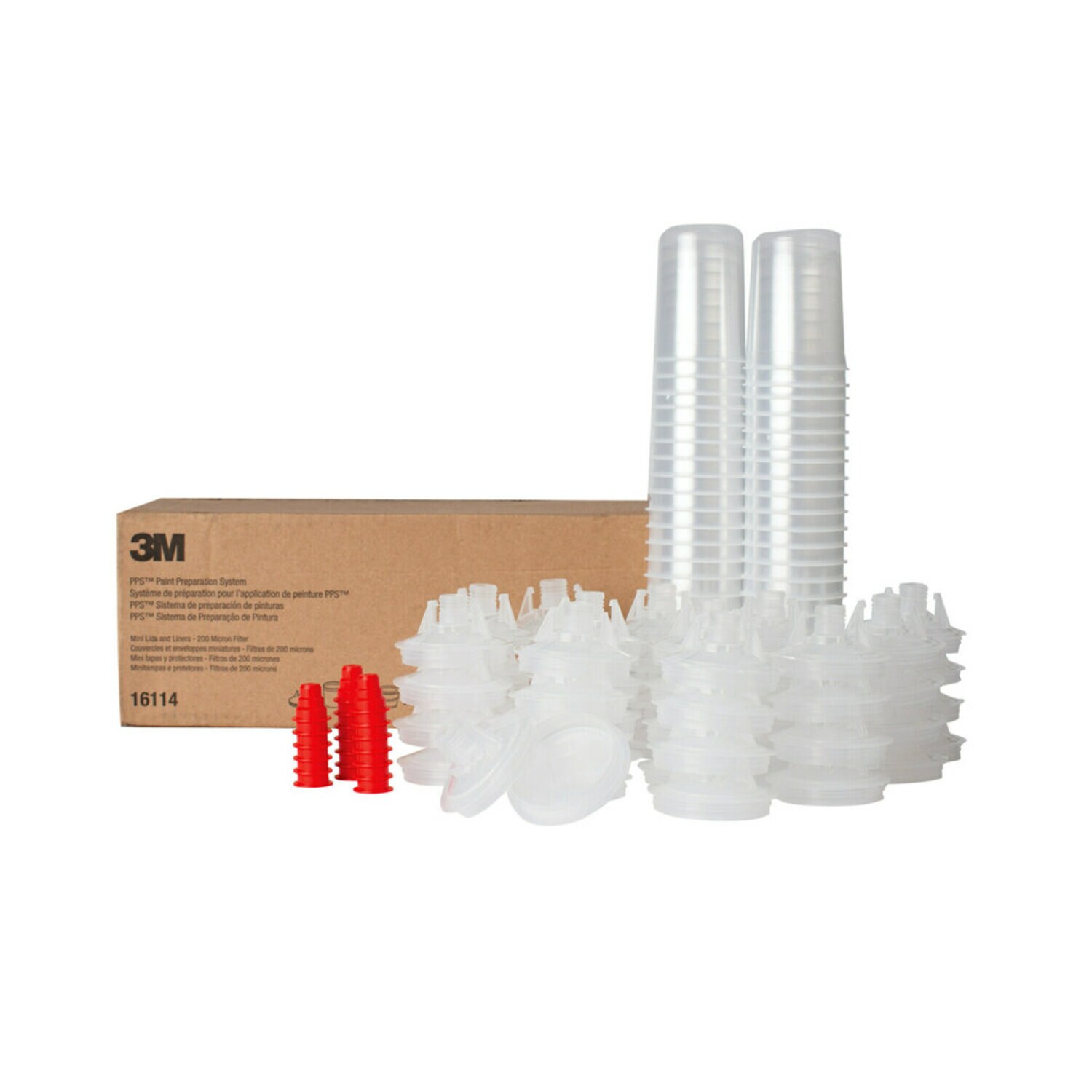 7100054606 - 3M PPS Lid & Liner Kit, 16114, Mini (6 fl oz), 200 Micron Full Diameter Filter, 50 Lids & Liners per kit, 1 kit per case