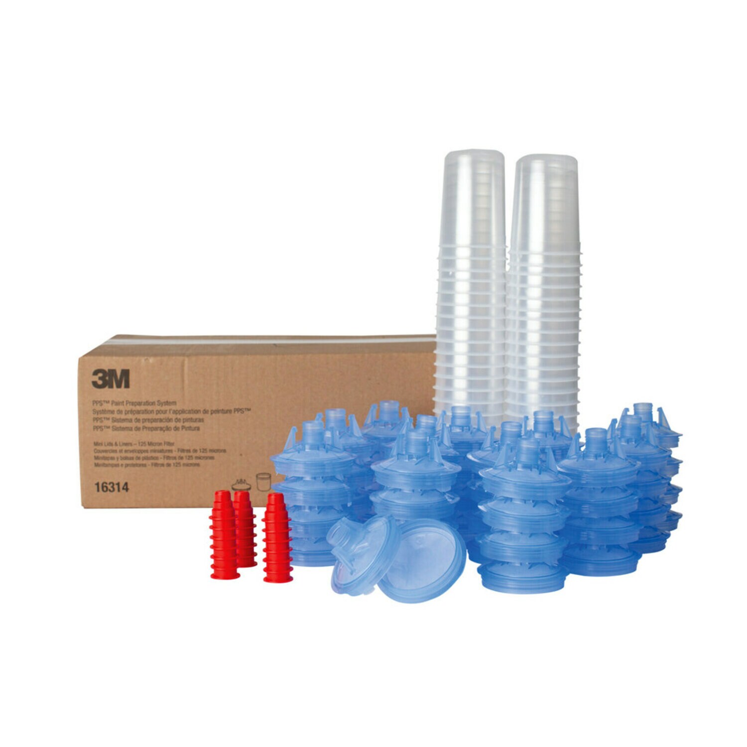 7000045487 - 3M PPS Lid & Liner Kit, 16314, Mini (6 fl oz), 125 Micron Full Diameter Filter, 50 Lids & Liners per kit, 1 kit per case