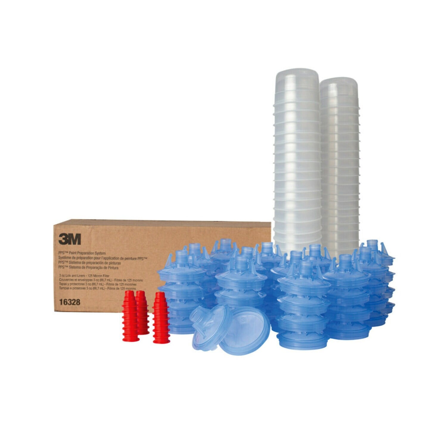 7000045482 - 3M PPS Lid & Liner Kit, 16328, Micro (3 fl oz), 125 Micron Full Diameter Filter, 50 Lids & Liners per kit, 1 kit per case