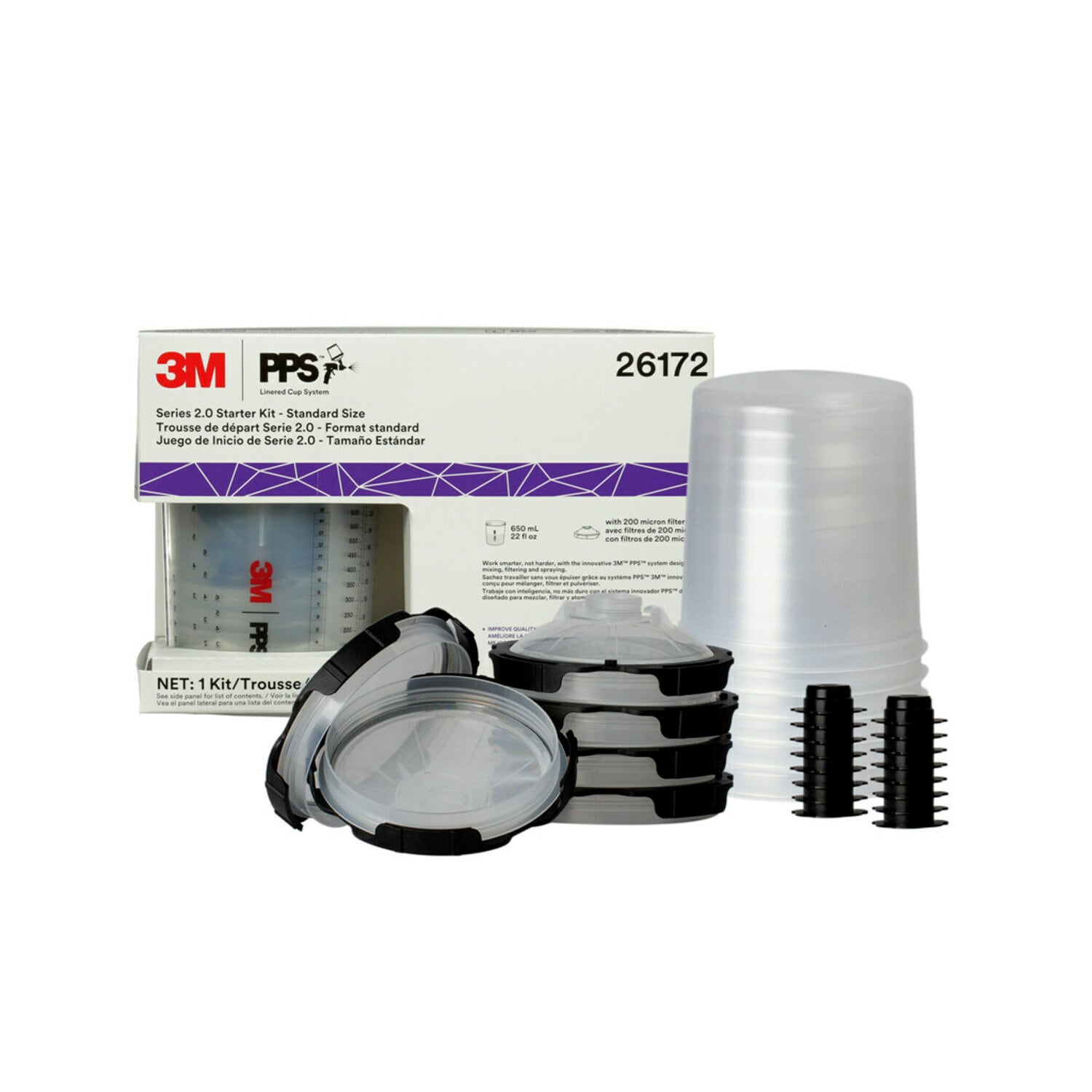 7100287073 - 3M PPS Series 2.0 6-Pack Starter Kit, 26172, Standard (22 fl oz, 650 mL), 200 Micron Filter, 2 kits per case