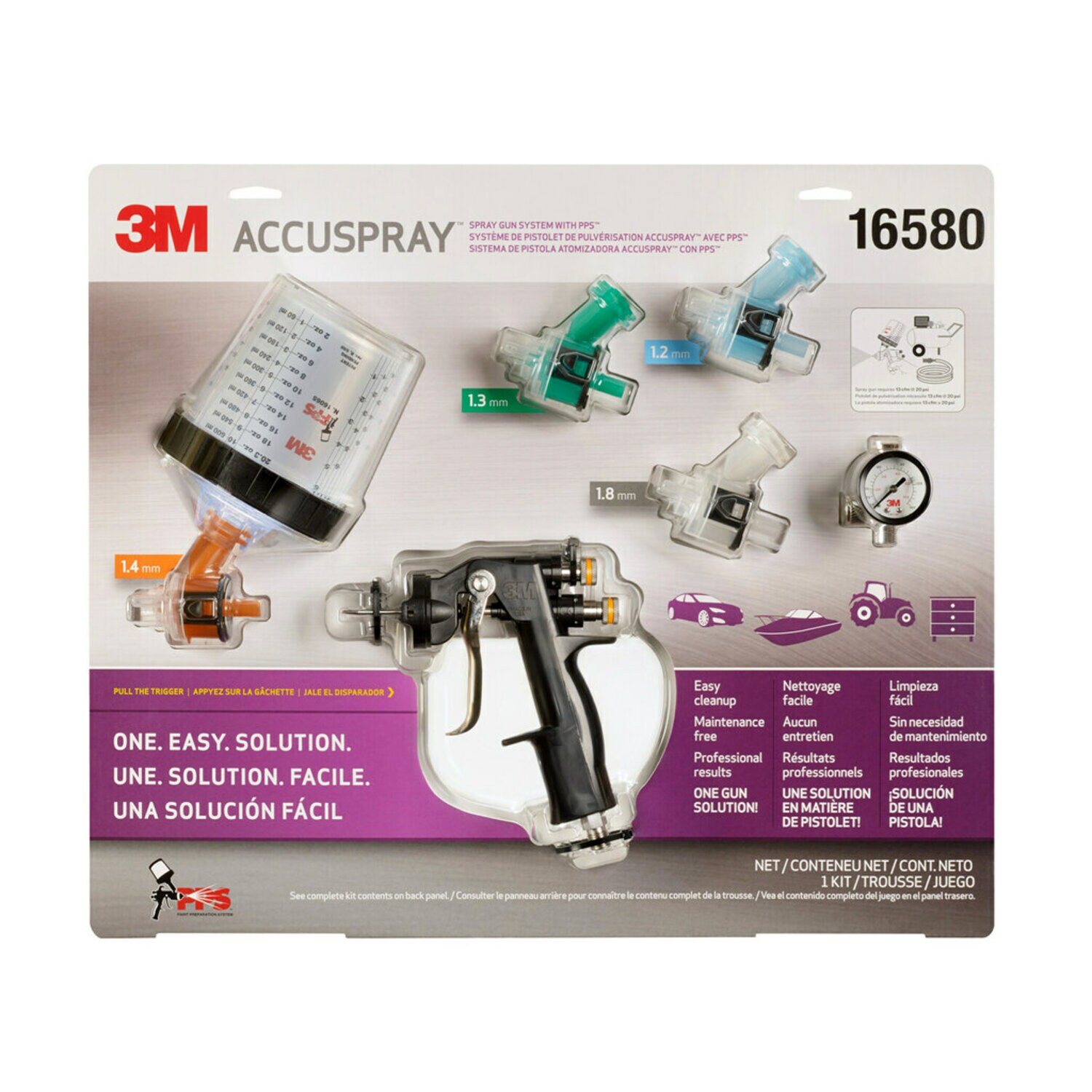 7100099202 - 3M Accuspray ONE Spray Gun System with Standard PPS, 16580, 4 per case