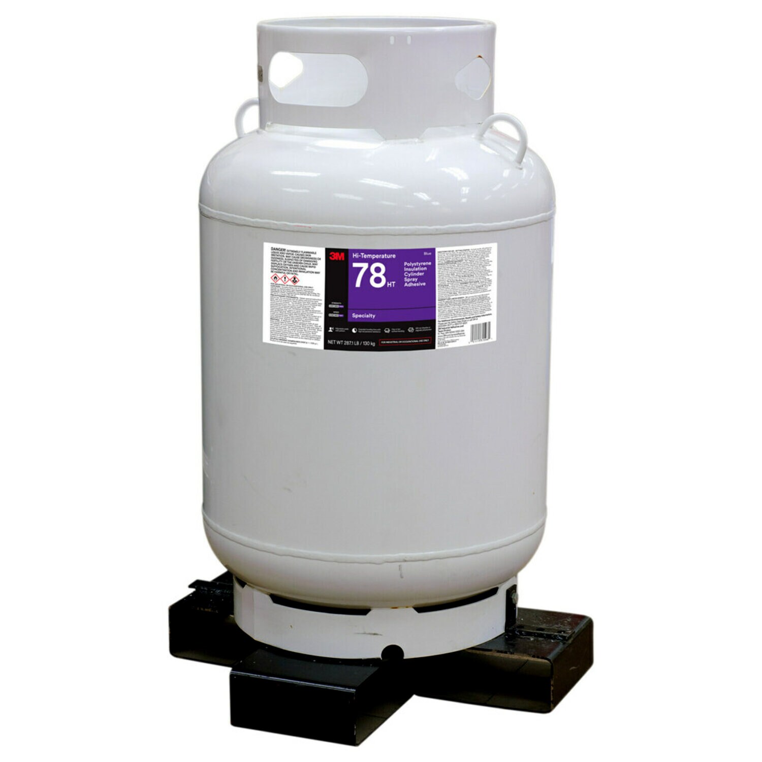 7100028366 - 3M Hi-Temperature Polystyrene Insulation 78, HT Cylinder Spray Adhesive, Blue, Net Wt 287.1 lb, 1 Each/Cylinder