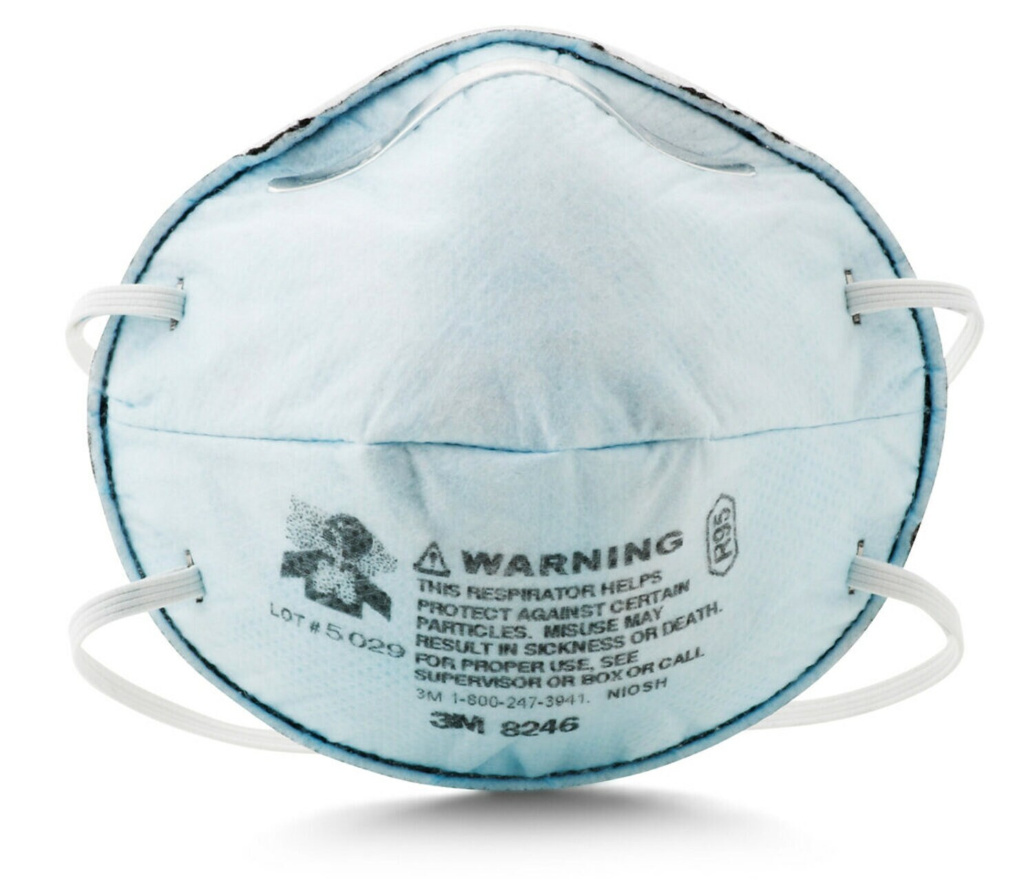 7000002059 - 3M Particulate Respirator 8246, R95, with Nuisance Level Acid Gas Relief 120 EA/Case