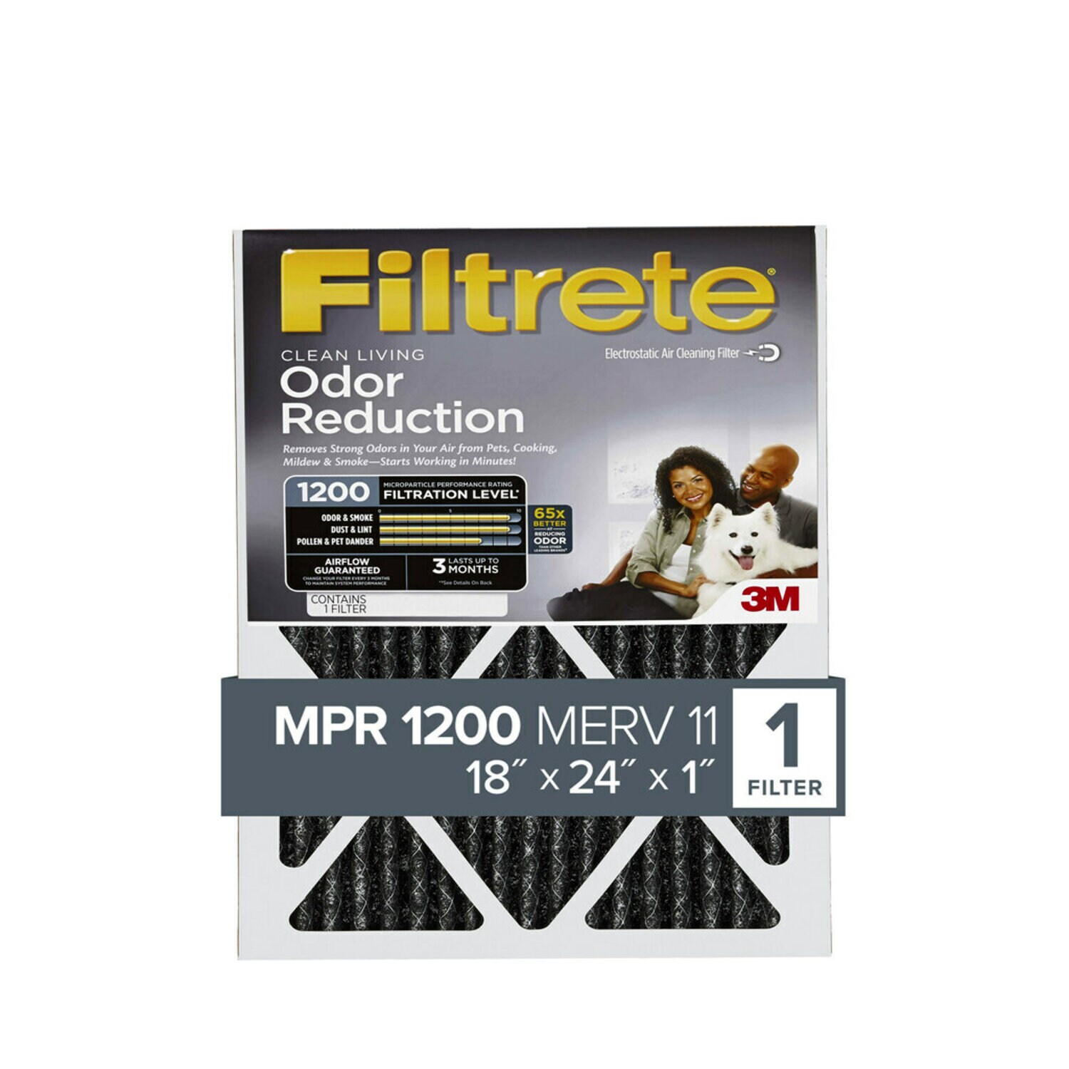 7010332612 - Filtrete Home Odor Reduction Filter HOME21-4, 18 in x 24 in x 1 in
(45,7 cm x 60,9 cm x 2,5 cm)