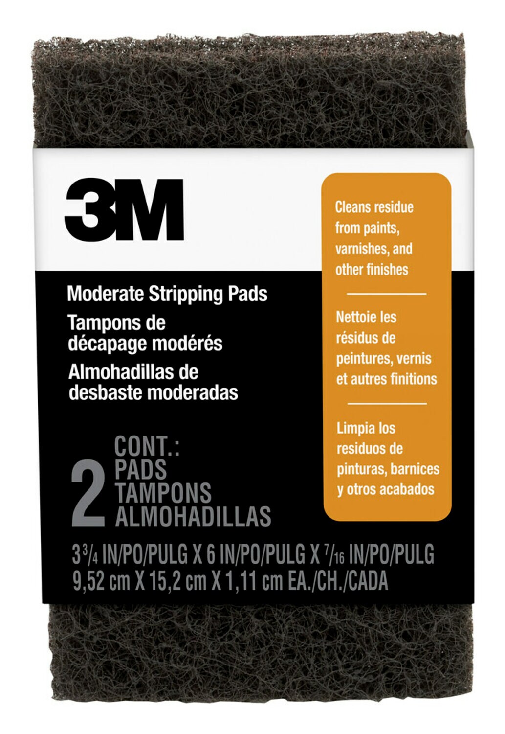 7010290303 - 3M Heavy Duty Stripping Pads 10112NA, 3 3/4 in x 6 in x 7/16 in