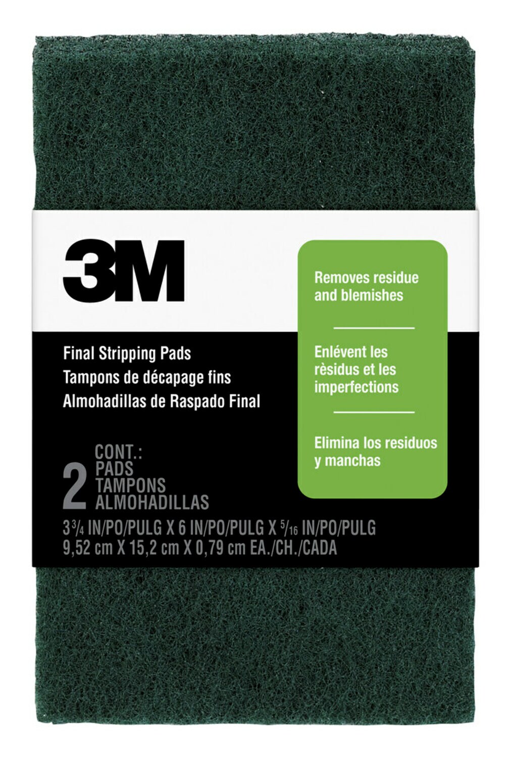 7000122787 - 3M Final Stripping Pads 10113NA, 0 Fine, Two-pack, Open Stock , 3-3/4 in. x 6 in. x 5/16 in. each