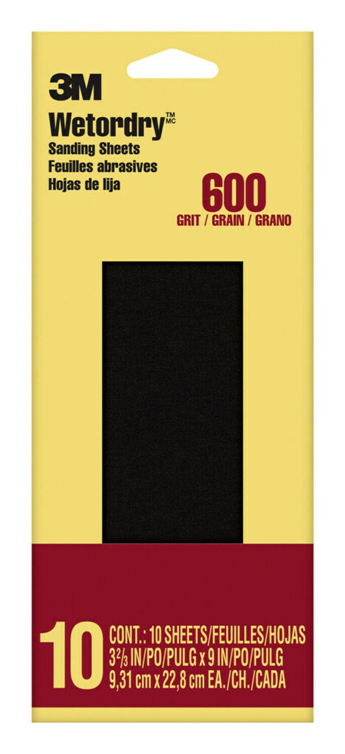 7010311055 - 3M Imperial Wetordry Sandpaper 5921-18-CC 600 grit, 3-2/3 in x 9 in (9.31 cm x 22.8 cm)