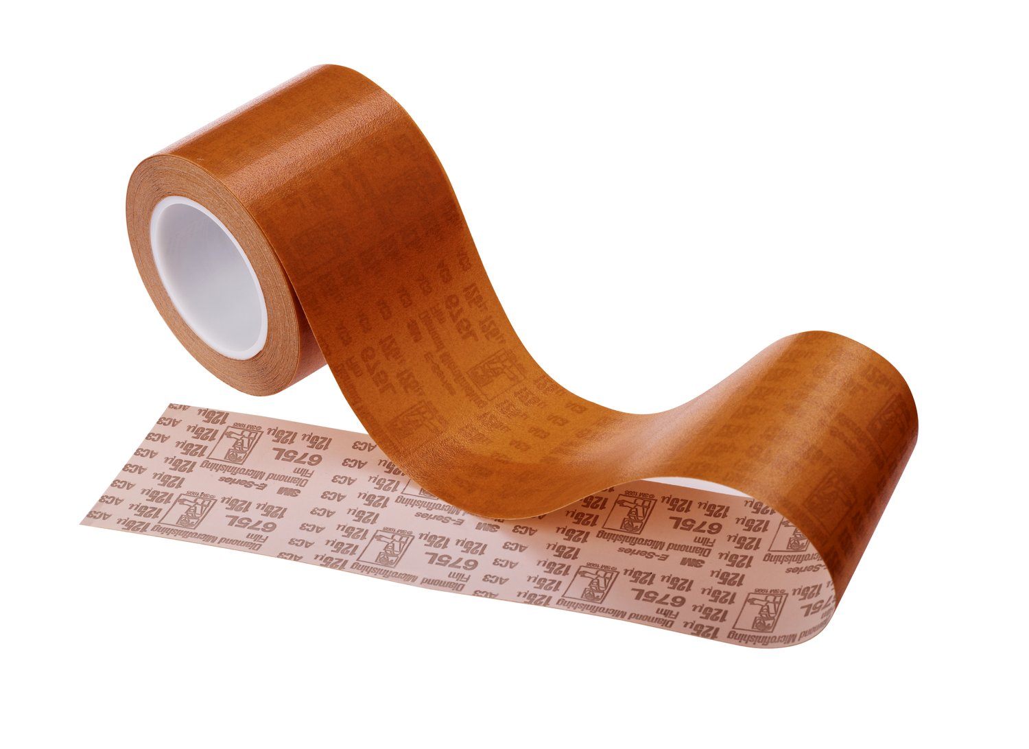 7010509946 - 3M Diamond Microfinishing Film Roll 675L, 125 Mic 6MIL, Orange, 4 in x 25 ft x 3 in (101.6mmx7.5m), Plastic Core, ASO