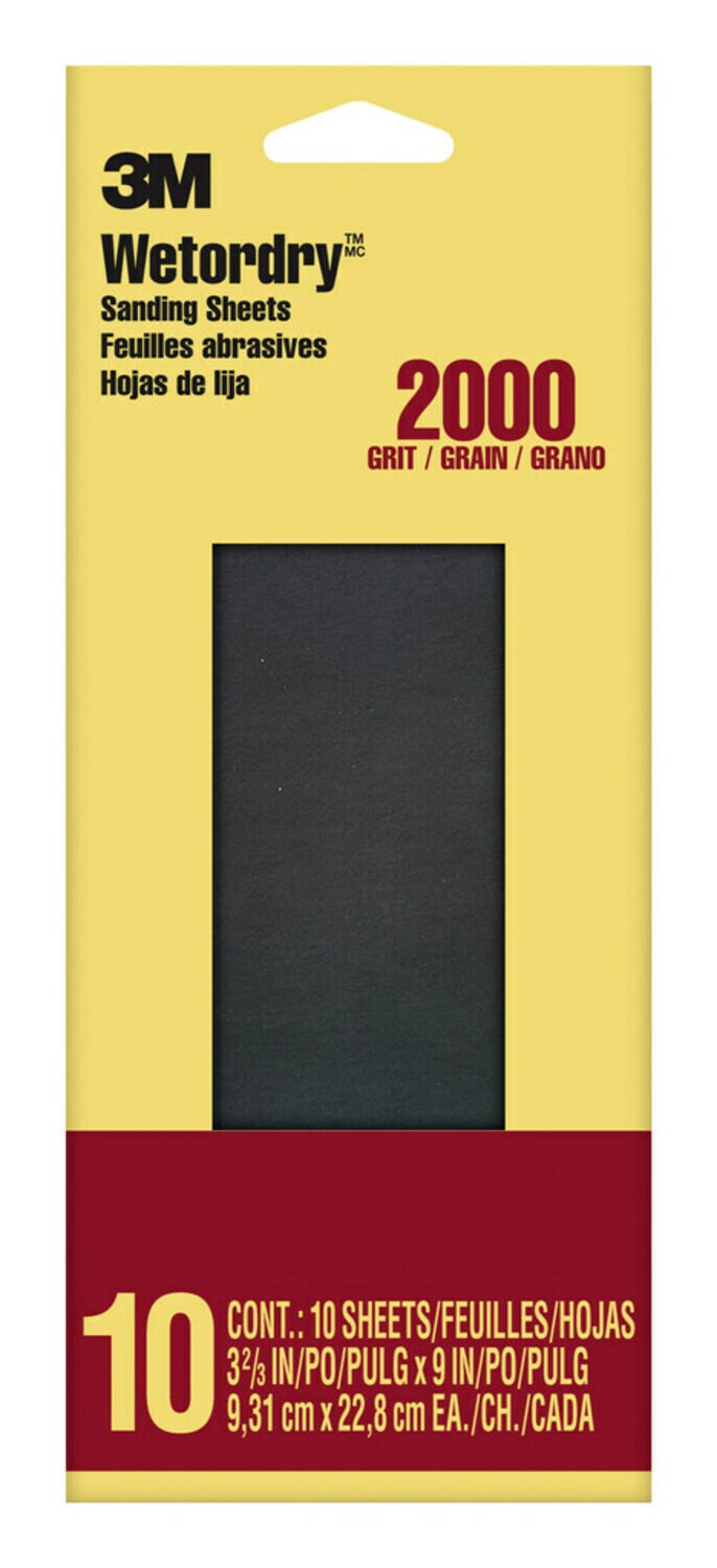 7010376847 - 3M Imperial Wetordry Sandpaper 5925-18-CC, 3 2/3 in x 9 in, 2000 grit, 10 sheets/pk, 18 pks/case