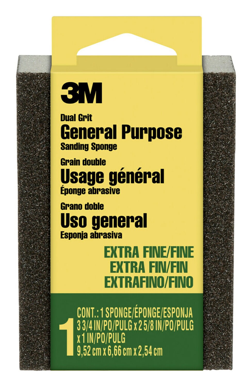 7100176010 - 3M Sanding Sponge 907-ESF, Dual Grit Block, Extra Fine/Fine, 3 3/4 in x 2 5/8 in x 1 in (9.52 cm x 6.66 cm x 2.54 cm), 24 ea/cv