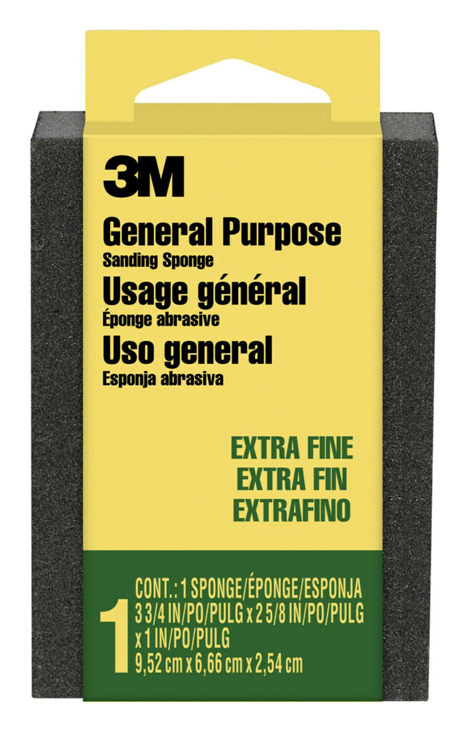 7100113608 - 3M Sanding Sponge CP-000-ESF, 3 3/4 in x 2 5/8 in x 1 in (9.52 cm x 6.66 cm x 2.54 cm), Extra Fine