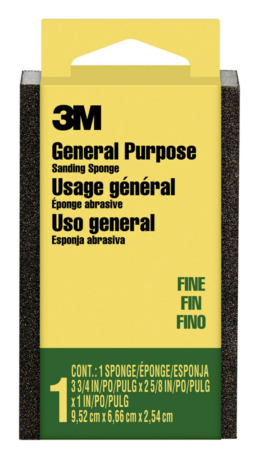 7100237087 - 3M Sanding Sponge CP-001-ESF, Block, 3 3/4 in x 2 5/8 in x 1 in, Fine, 24 ea/cs
