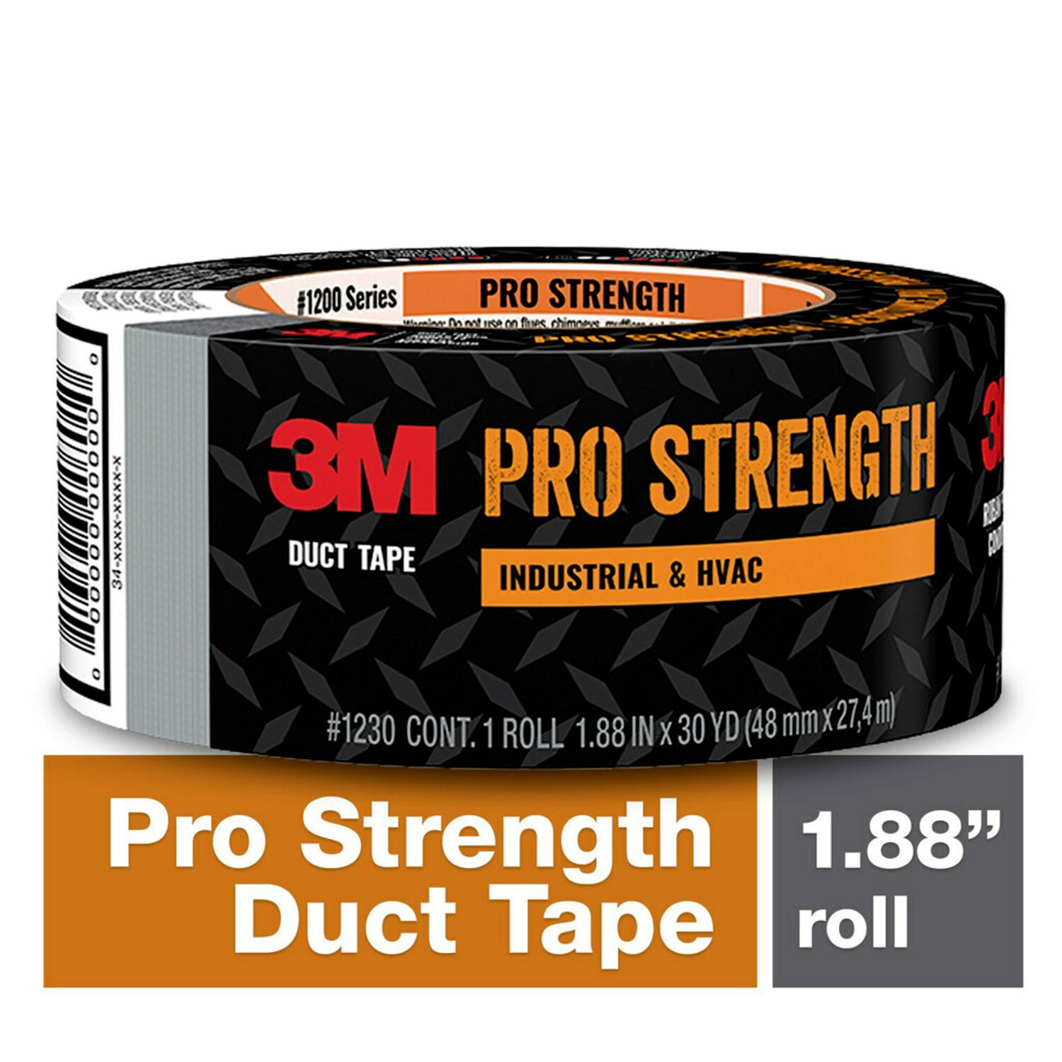 7100257872 - 3M Pro Strength Duct Tape 1230-C 1.88 in x 30 yd (48 mm x 27.4 m) 9 rls/cs