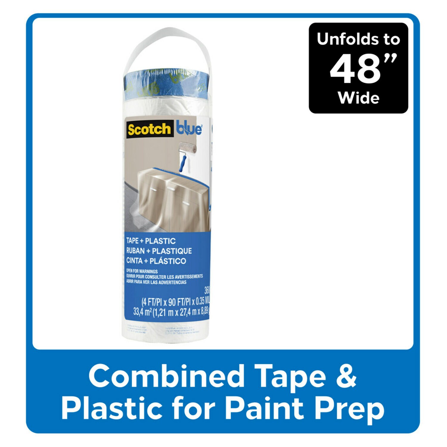 7100198301 - 3M ScotchBlue Tape + Plastic PT2093EL-48