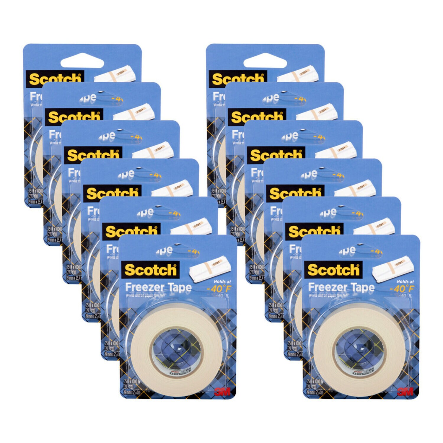 7000052425 - Scotch Freezer Tape FT-1, 3/4 in x 1000 in 12 Rolls/Deal