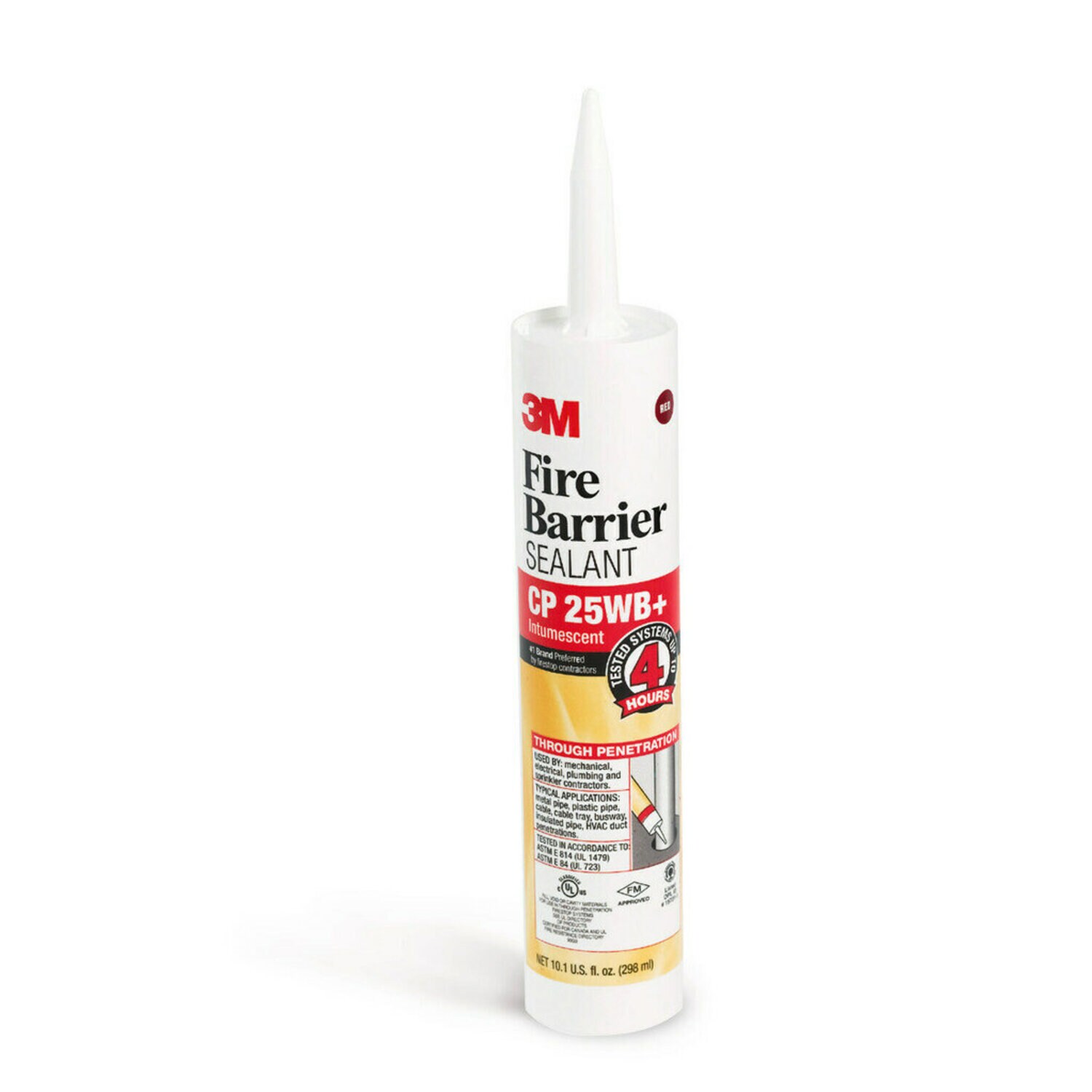7000006383 - 3M Fire Barrier Sealant CP 25WB+, Red, 10.1 fl oz Cartridge, 12/case