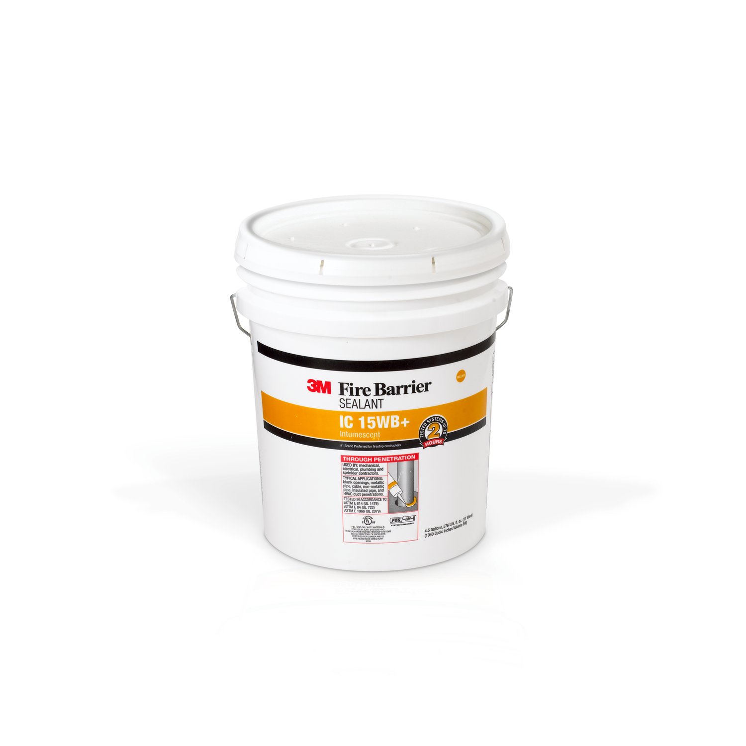 7000059404 - 3M Fire Barrier Sealant IC 15WB+, Yellow, 4.5 Gallon (Pail), 1 Each/Drum