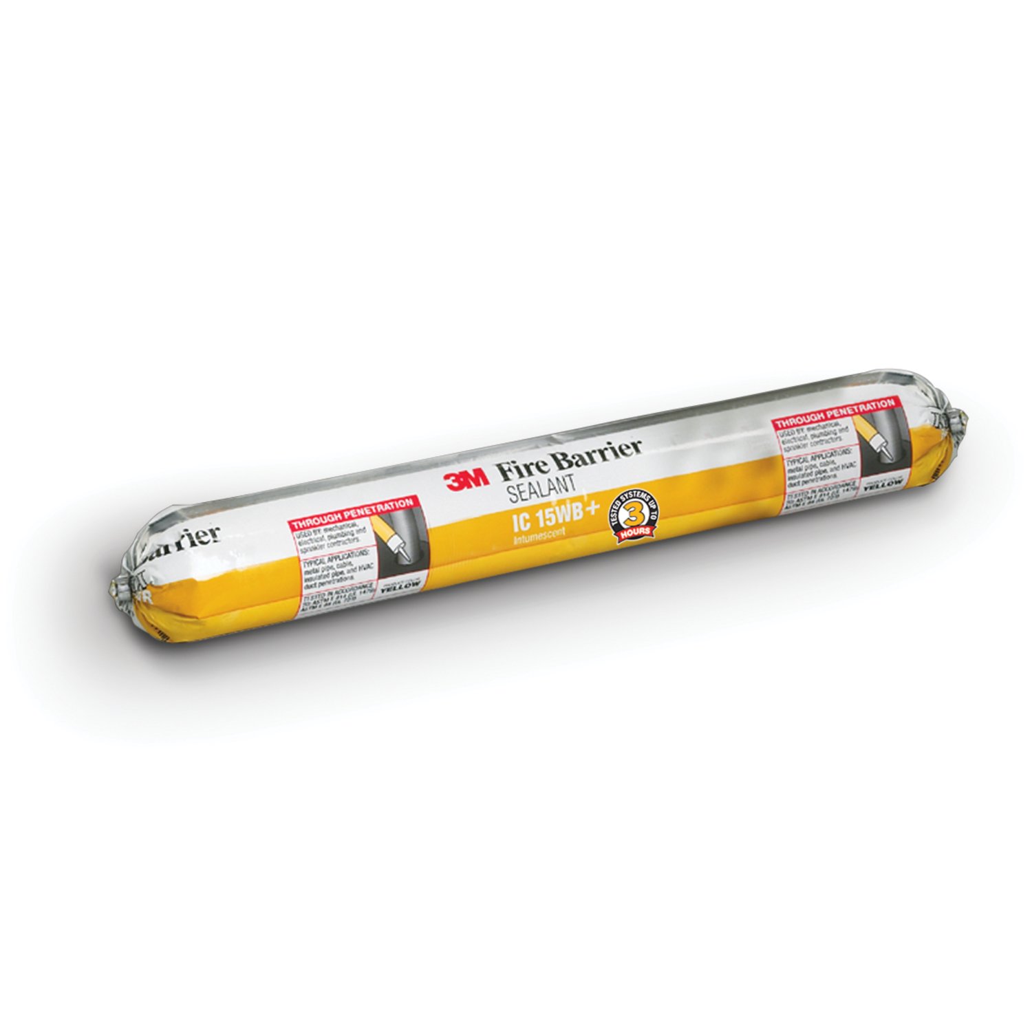 7000059405 - 3M Fire Barrier Sealant IC 15WB+, Yellow, 20 fl oz Sausage Pack, 10/Case
