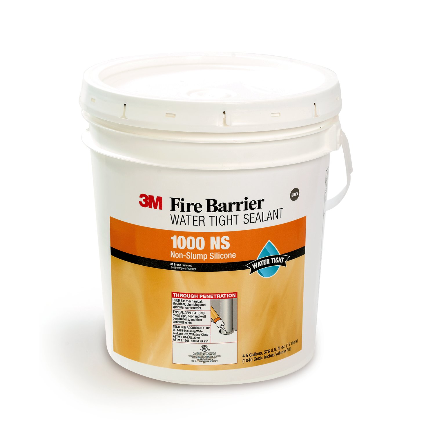 7000006378 - 3M Fire Barrier Water Tight Sealant 1000 NS, Gray, 4.5 Gallon (Pail), 1 Each/Drum