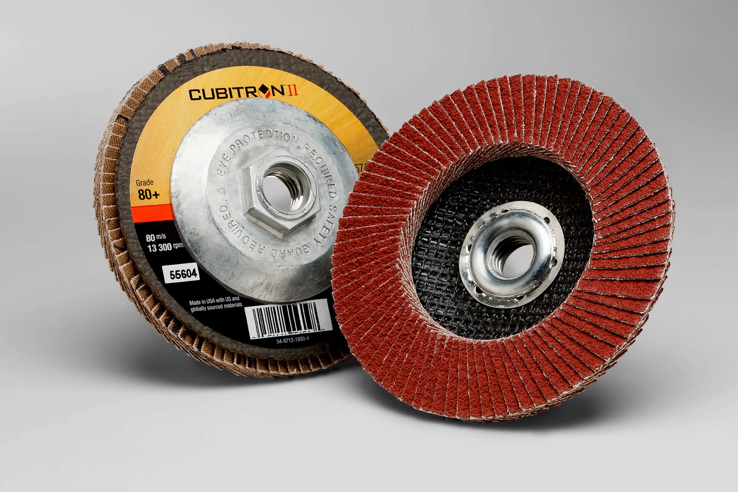7100032505 - 3M Cubitron II Flap Disc 967A, 80+, T27 Quick Change, 4-1/2 in x 5/8"-11, 10 ea/Case