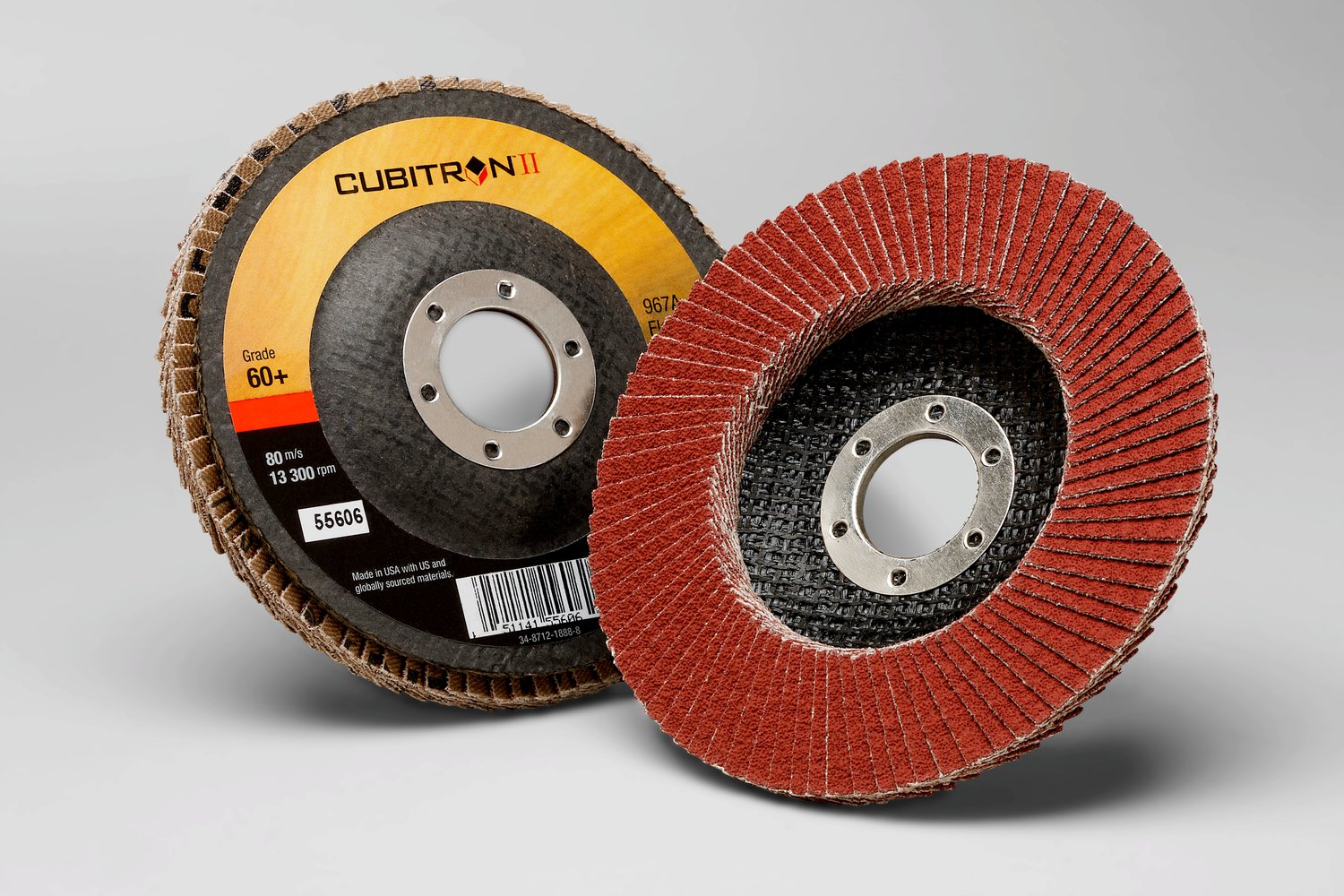 7000148182 - 3M Cubitron II Flap Disc 967A, 60+, T27, 4-1/2 in x 7/8 in, 10 ea/Case
