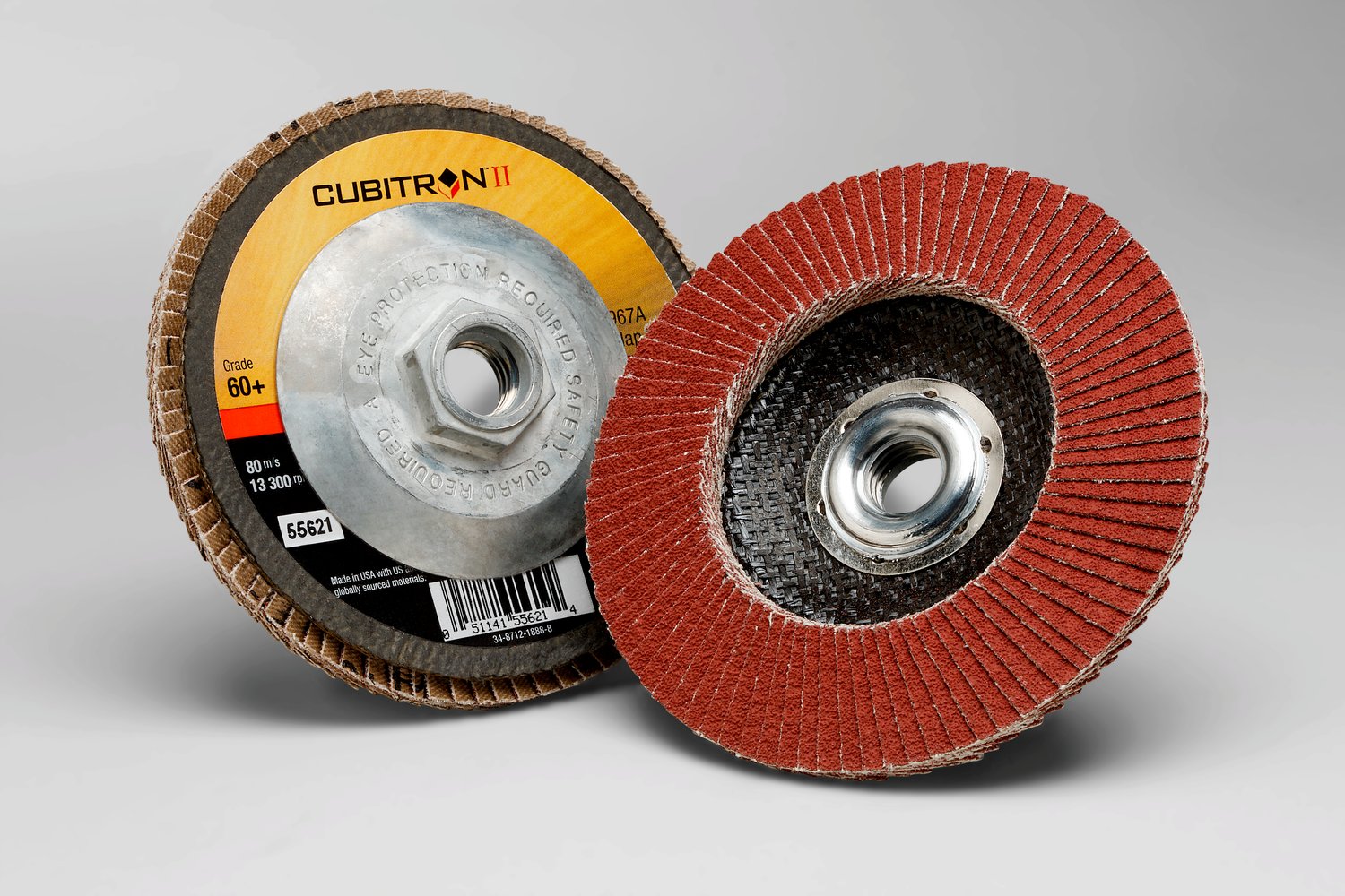 7100032359 - 3M Cubitron II Flap Disc 967A, 60+, T29 Quick Change, 4-1/2 in x 5/8"-11, 10 ea/Case