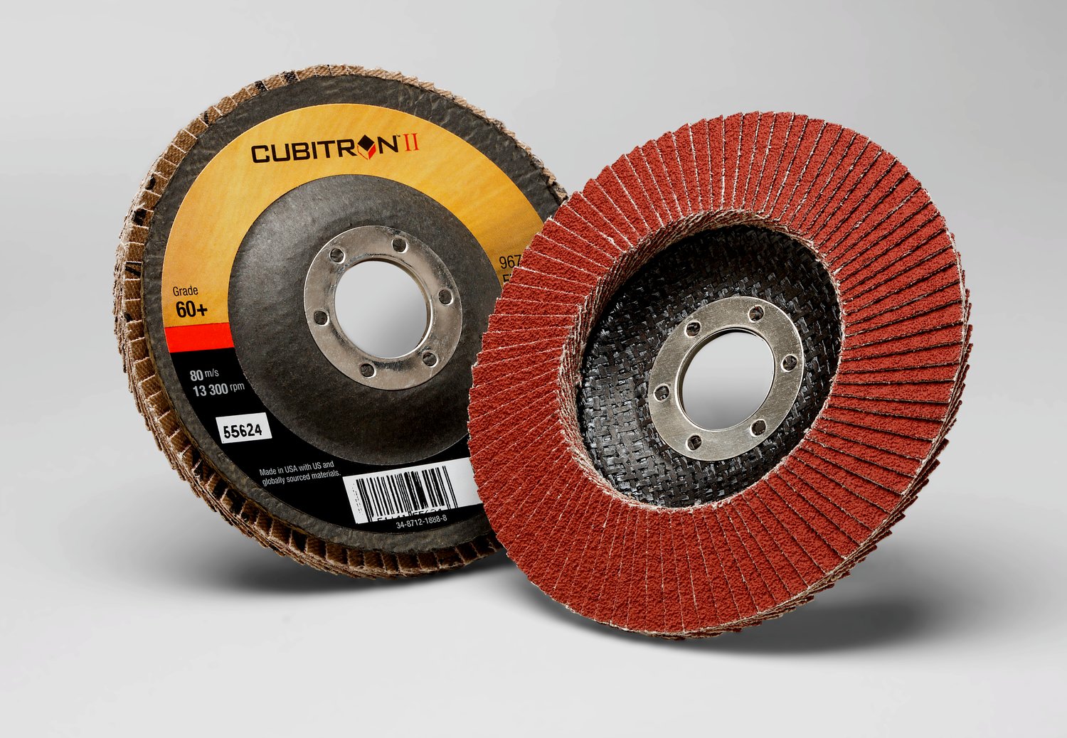 7000148188 - 3M Cubitron II Flap Disc 967A, 60+, T29, 4-1/2 in x 7/8 in, 10 ea/Case