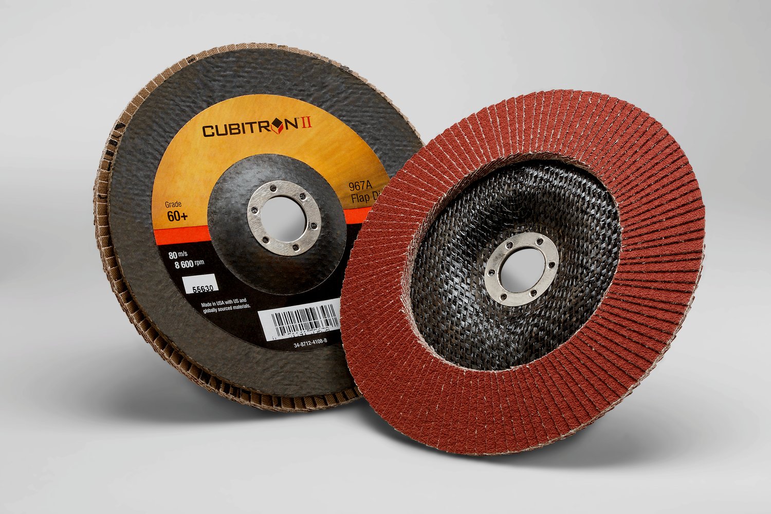 7000148191 - 3M Cubitron II Flap Disc 967A, 60+, T29, 7 in x 7/8 in, 5 ea/Case