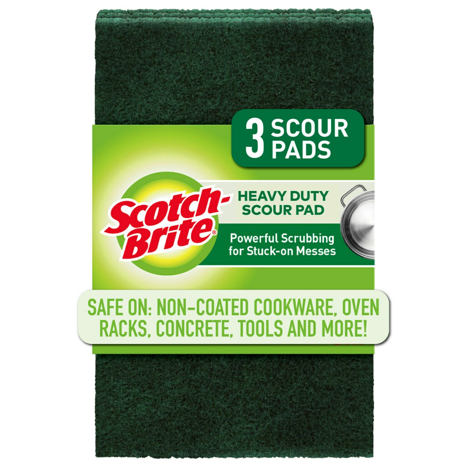 7000127057 - Scotch-Brite Heavy Duty Scour Pad 223-7, 6.0 in x 3.8 in, 3 pk, 7/cs