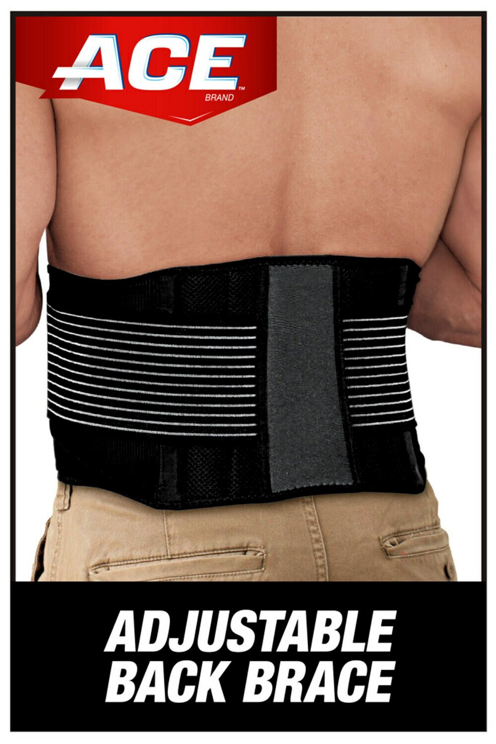 7010314383 - ACE Brand Back Brace 207744, One Size Adjustable