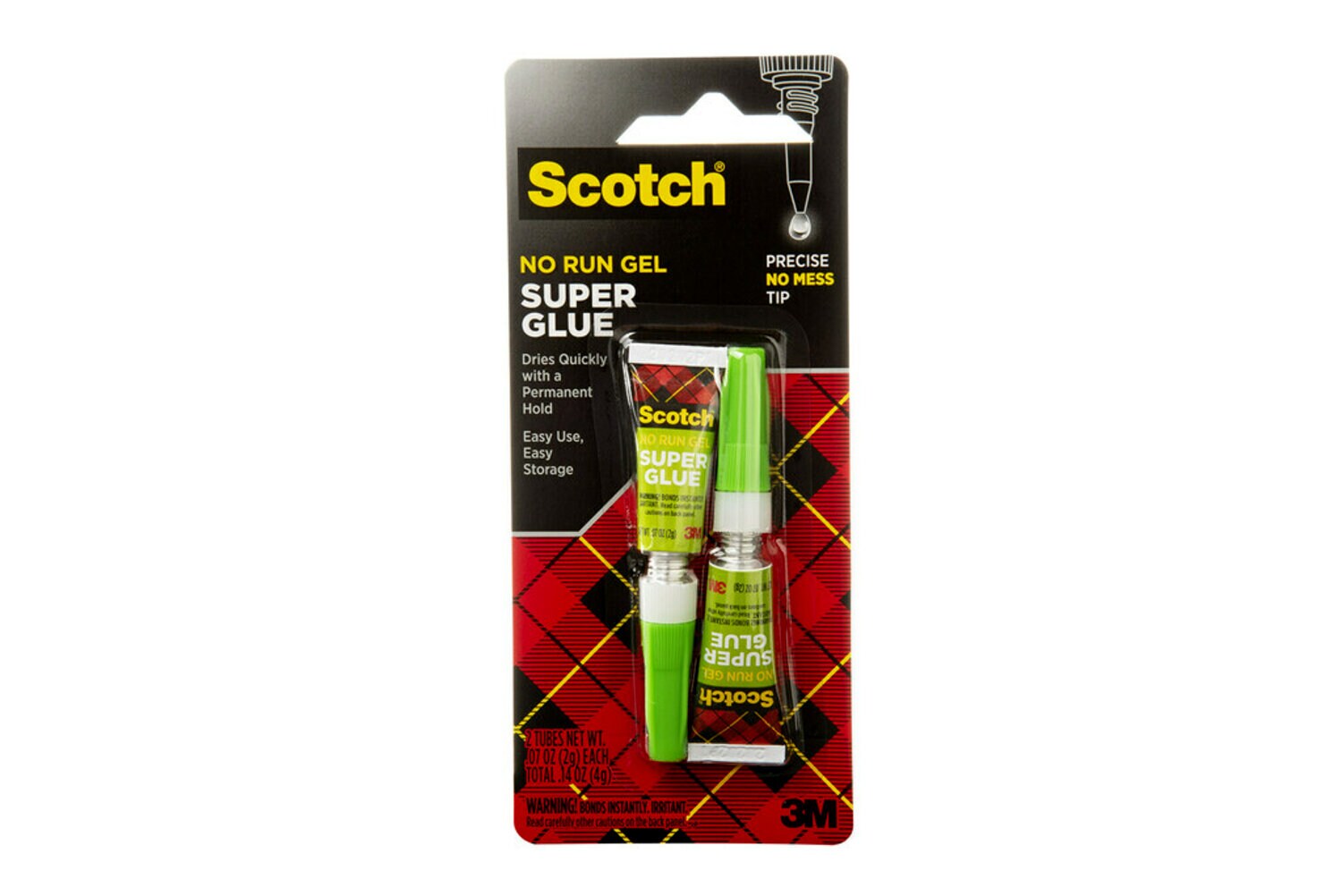 7000047668 - Scotch Super Glue Gel AD112T, .07 oz, 2-Pack