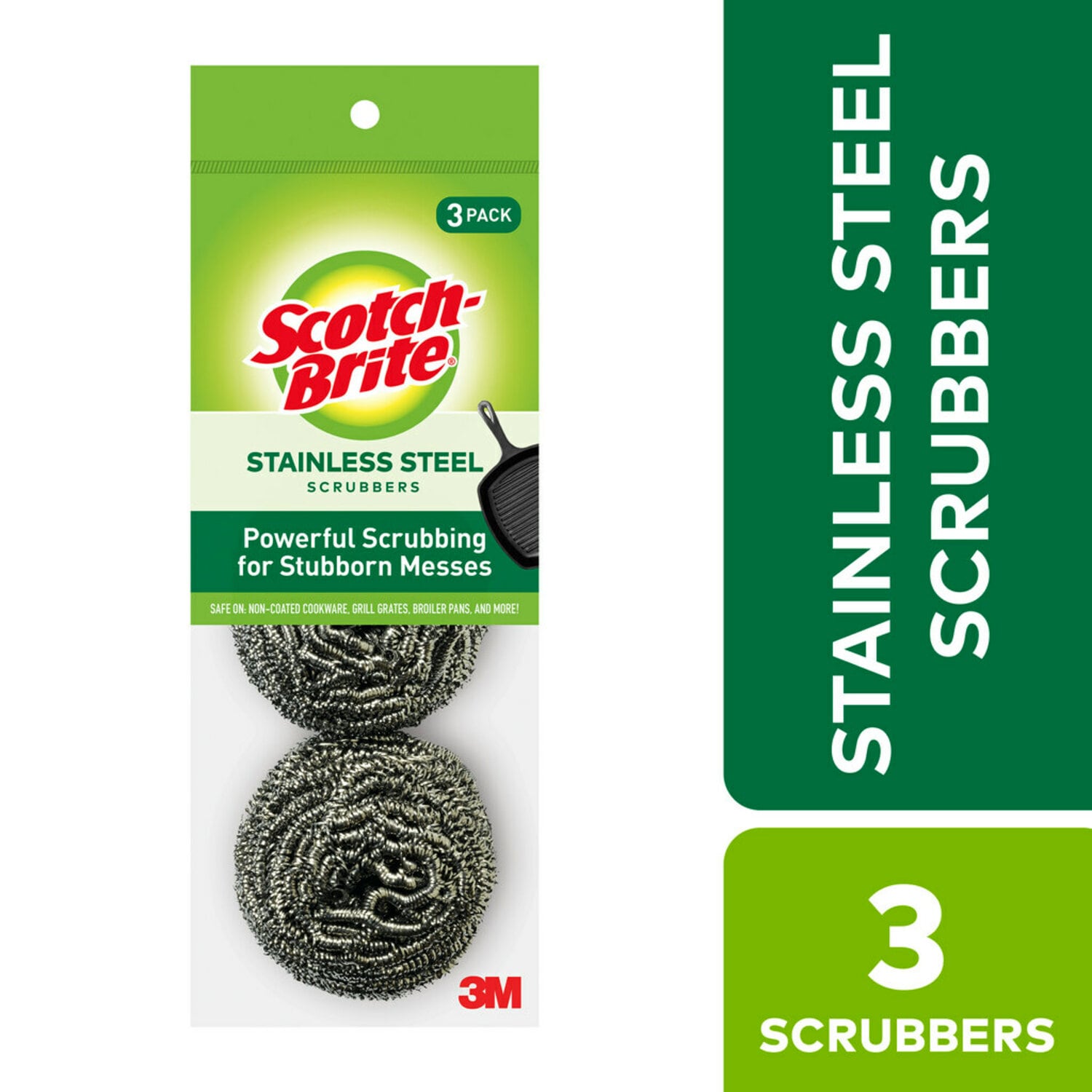 7100206029 - Scotch-Brite Stainless Steel Scouring Pad 214C, 8/3
