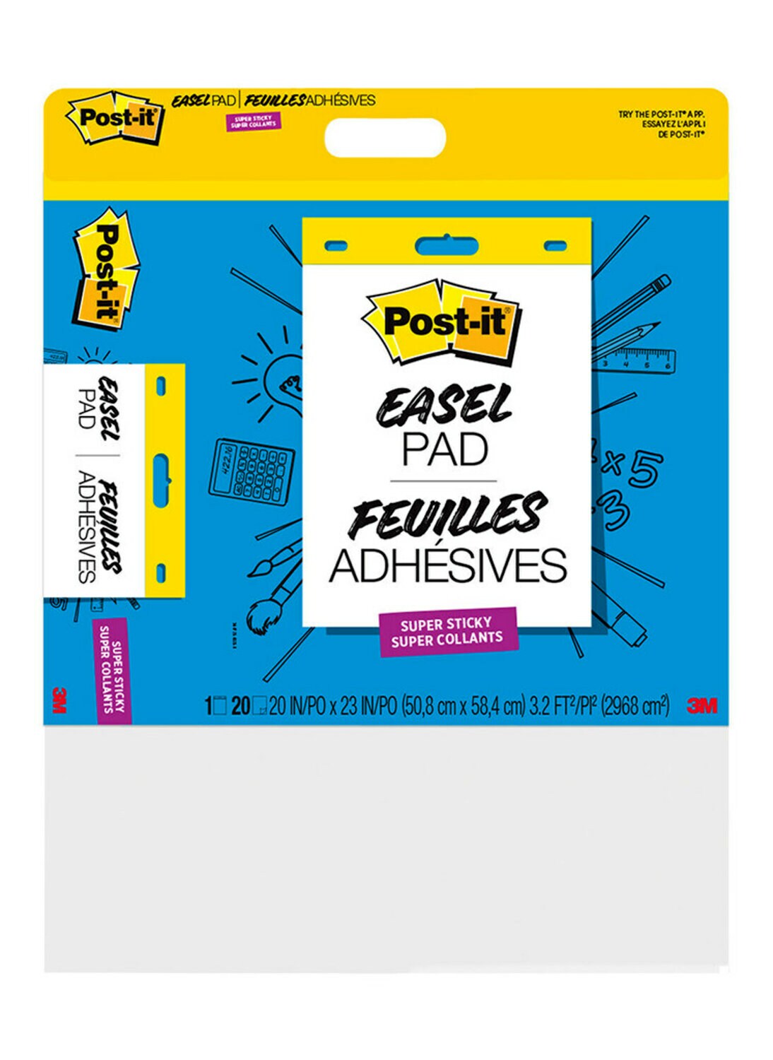 7100226816 - Post-it Super Sticky Easel Pad 566BSS, 20 in x 23 in (50.8 cm x 58.4 cm), 20 Sheets/Pad, 1 Pad