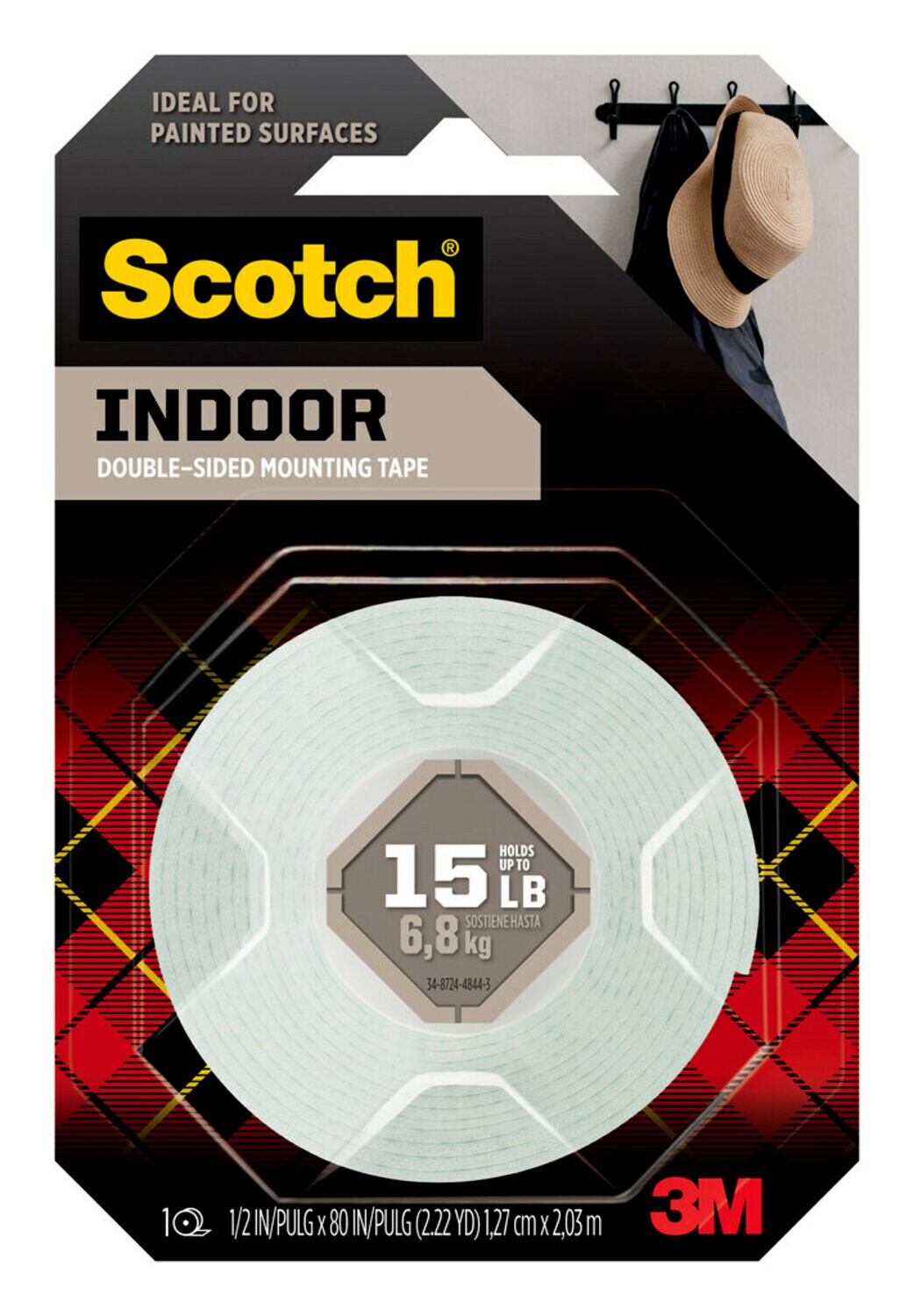 7100235235 - Scotch Indoor Double-Sided Mounting Tape 110S, 0.5 in x 80 in (1.27 cm x 2.03 m)