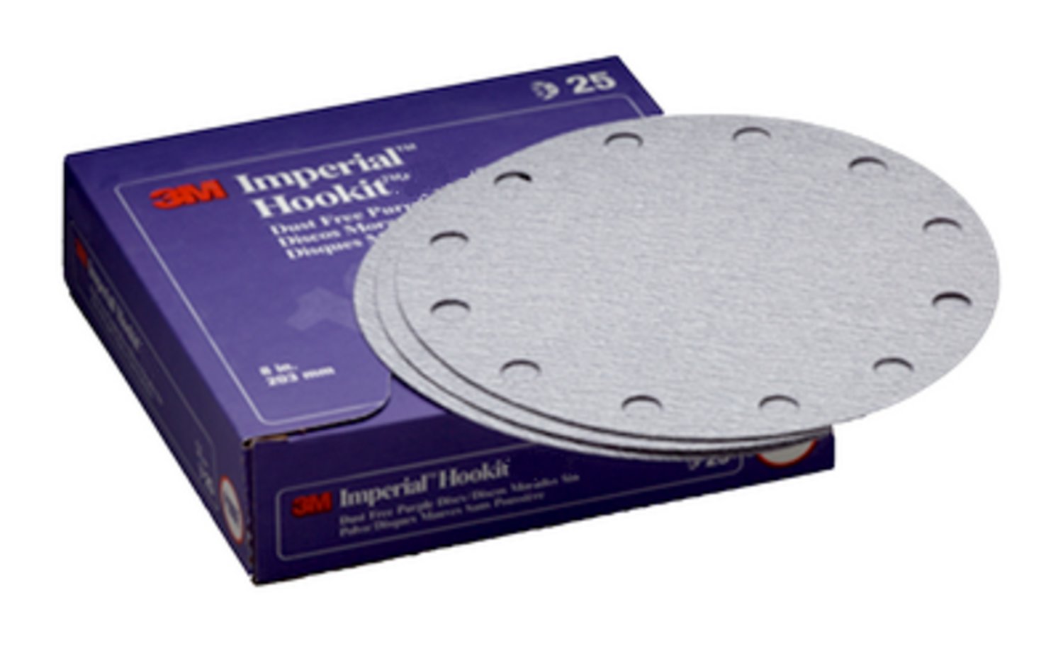7010307752 - 3M Imperial Hookit Dust-Free Disc 740I, 01853, 8 in, 36E, 25 discs
per carton, 4 cartons per case