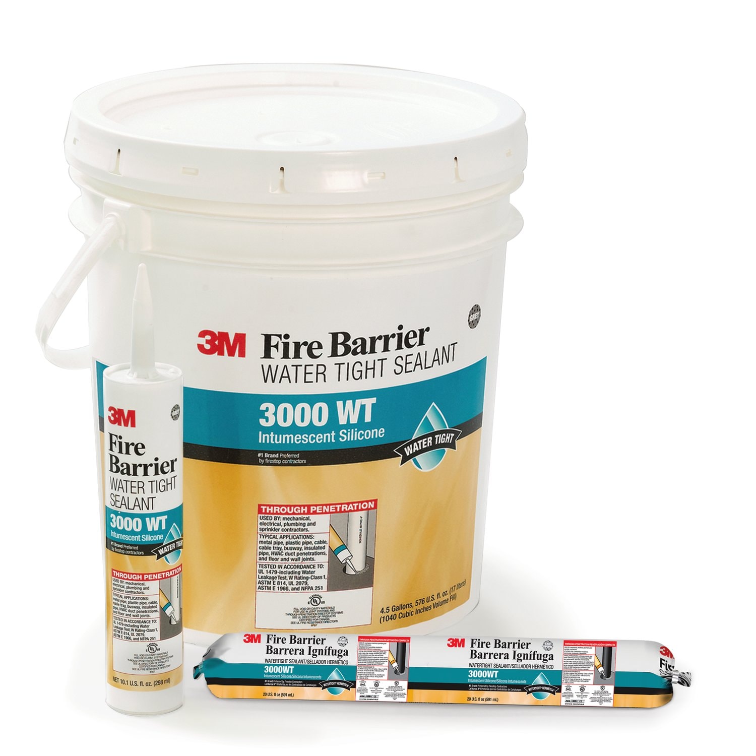 7000059413 - 3M Fire Barrier Water Tight Sealant 3000WT, Gray, 20 fl oz Sausage
Pack, 12 Each/Case