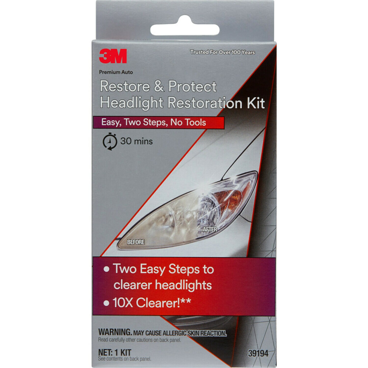 7100214729 - 3M Headlight Restoration Kit, 39194, 4 per case