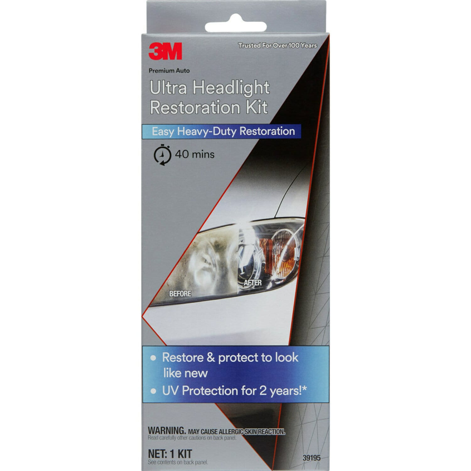 7100214728 - 3M Ultra Headlight Restoration Kit 39195, 3/Case