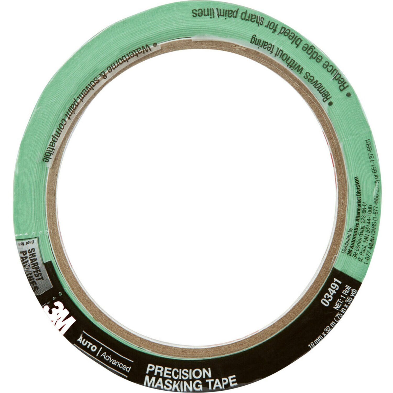 7010327982 - 3M Precision Masking Tape, 3/4 in X 35 yd, 03491, 24 rolls per case