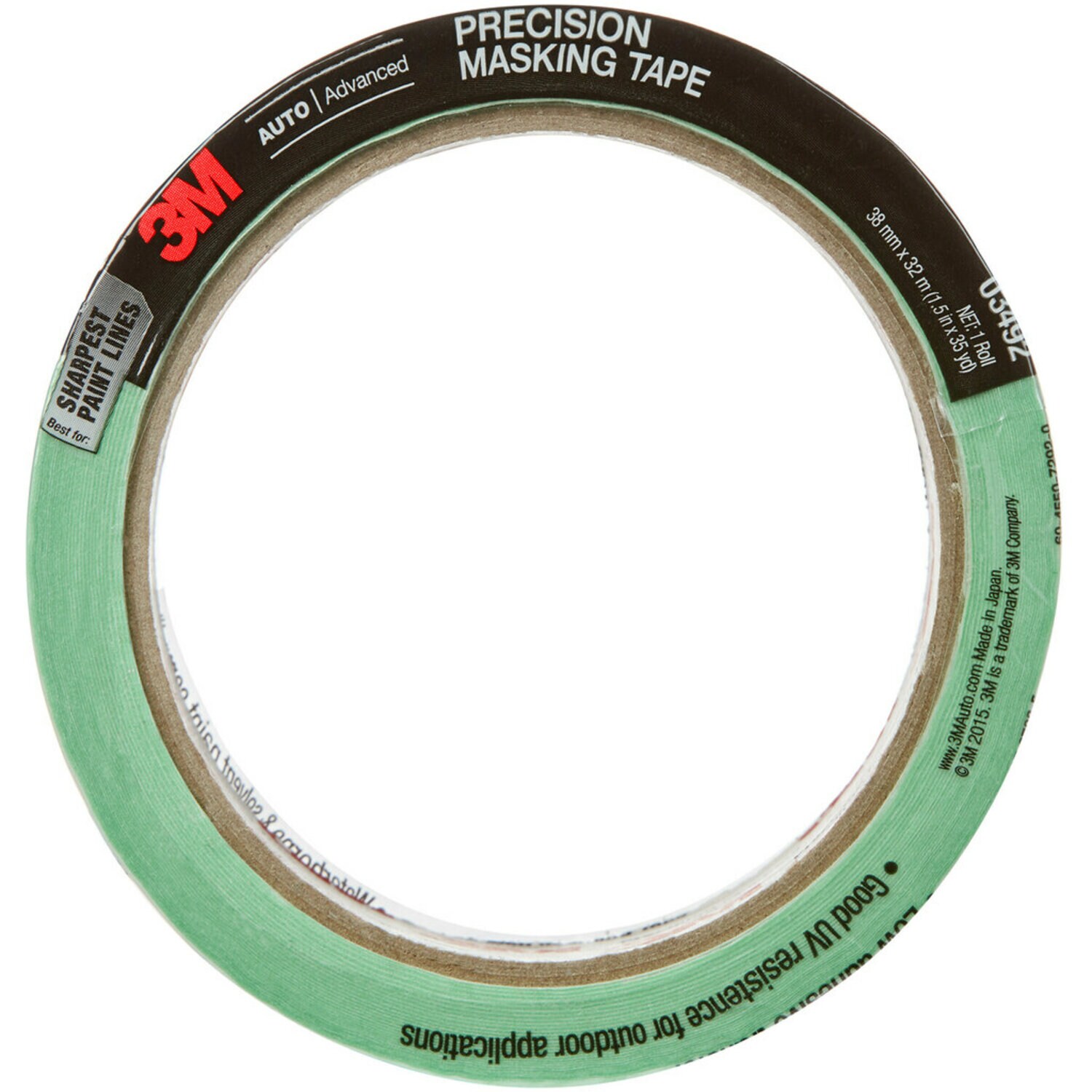 7010363048 - 3M Precision Masking Tape, 1 1/2 in X 35 yd, 03492, 24 rolls per case