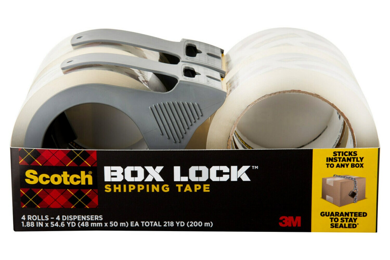 7100260709 - Scotch Box Lock Packaging Tape 3950-4RD-6GC, 1.88 in x 54.6 yd (48 mm x 50 m)