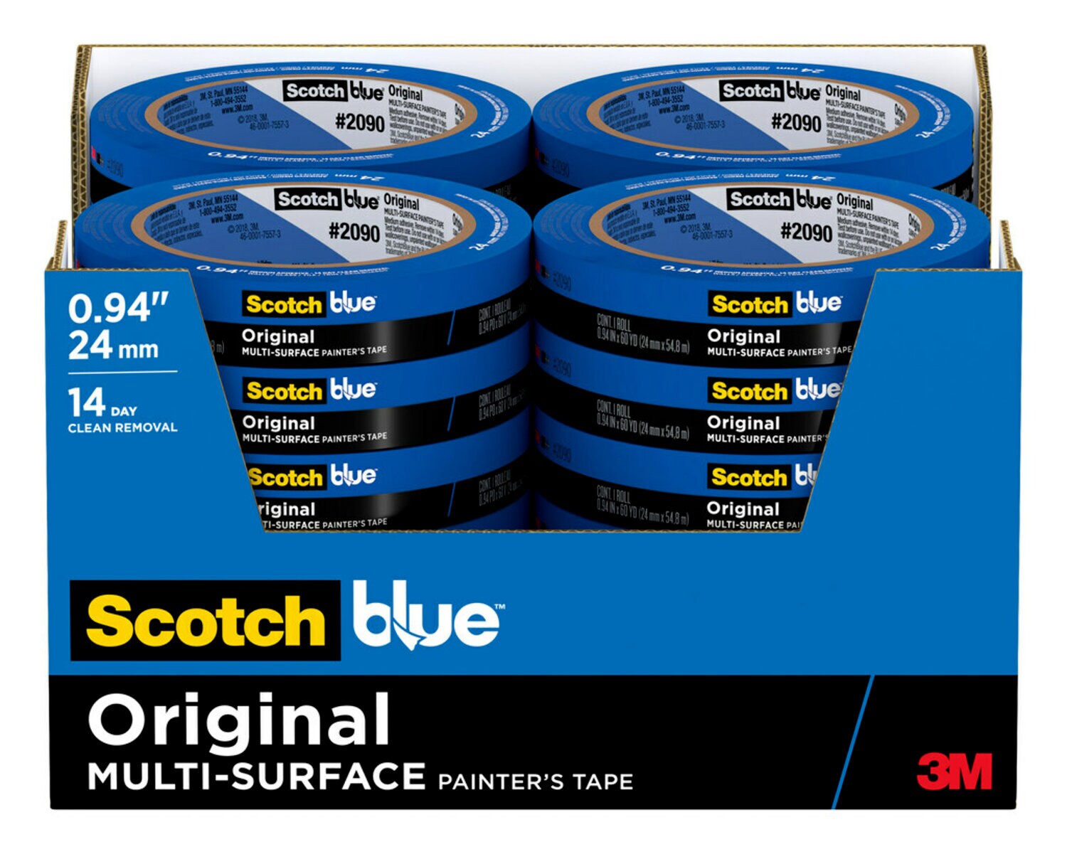 7100186979 - ScotchBlue Original Painter's Tape 2090-24EC, 0.94 in x 60 yd (24mm x 54,8m)