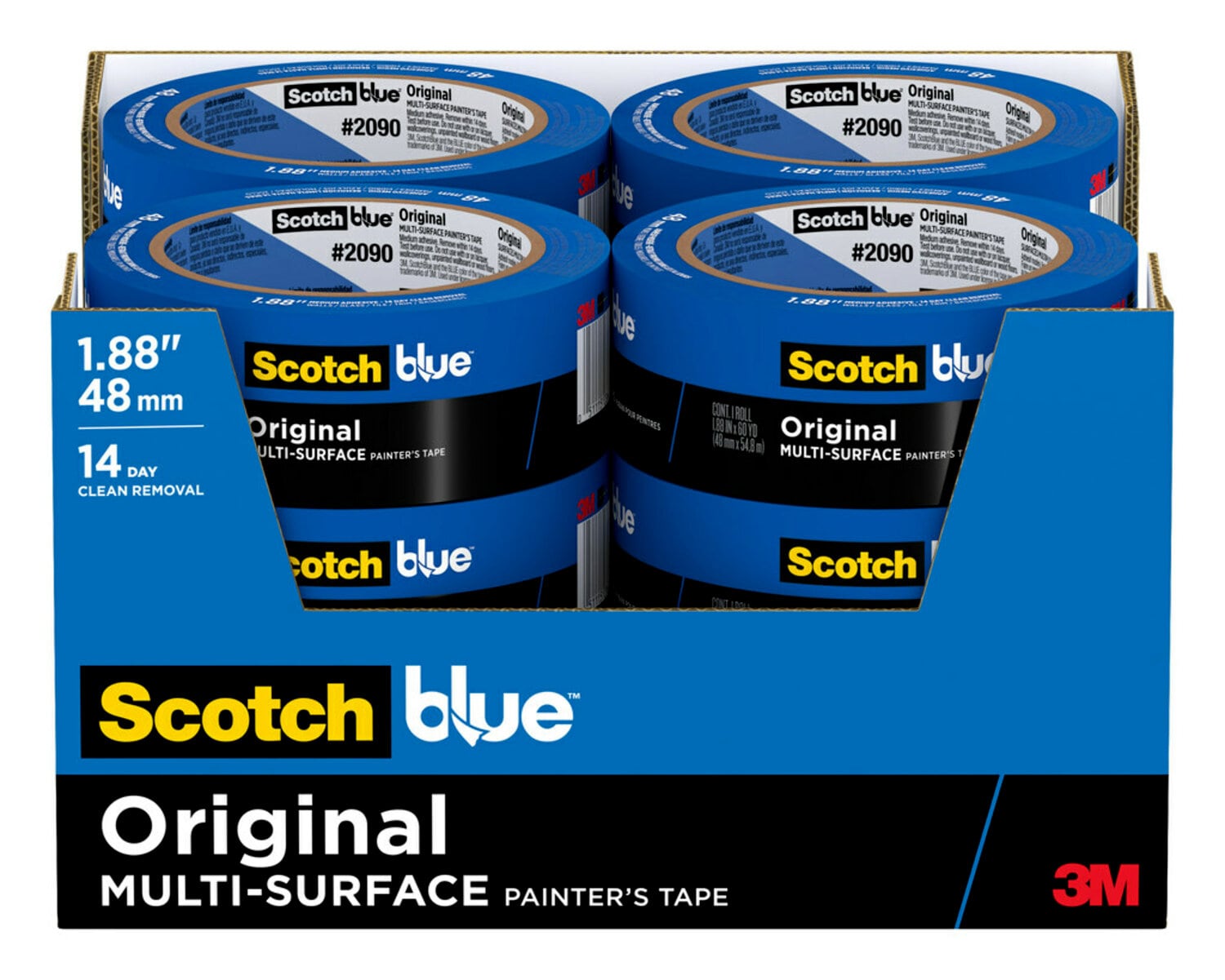 7100186980 - ScotchBlue Original Painter's Tape 2090-48EC, 1.88 in x 60 yd (48mm x 54,8m)