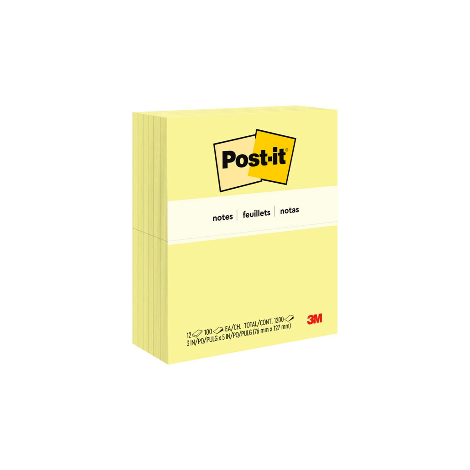 7100229673 - Post-it Notes 655, 3 in x 5 in (76 mm x 127 mm), 100% PEFC, SGSCH-PEFC-COC-110078