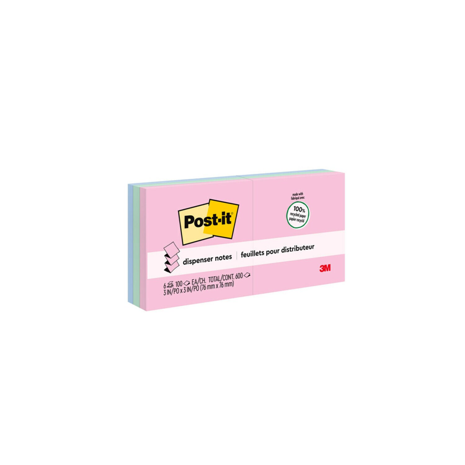 7100230178 - Post-it Dispenser Pop-up Notes R330RP-6AP, 3 in x 3 in (76 mm x 76 mm), 100% PEFC, SGSCH-PEFC-COC-110078