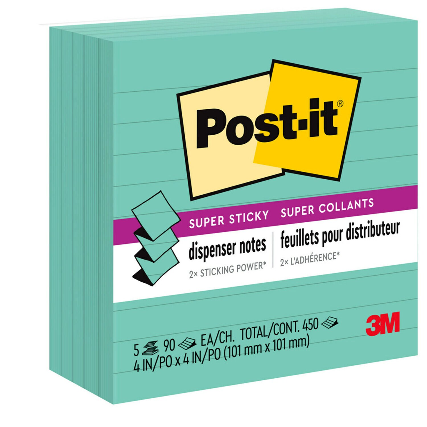 7100229678 - Post-it Super Sticky Dispenser Pop-up Notes Notes R440-WASS, 4 in x 4 in (101 mm x 101 mm)